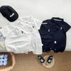 Ropa de Verano para Bebé de Hombre Ropa de Verano con Bolsillo y Broches para Bebé Camisa Polo Guapo Ropa de Ja-ja Conjunto de Verano Ropa para Trepar