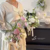 Ramo Fresco Pequeño Estilo Coreano para Registro de Matrimonio, Entrada de Sala de Estar, Amapolas Mariposa Flores Artificiales, Decoración de Flores Falsas, Flores para Atrezzo de Fotografía