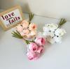 Rosa artificial de Milán de 7 cabezas, decoración para mesa de salón, tela de seda con tacto hidratante, accesorios para sesión de fotos.