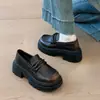 Nuevos Mocasines de Tacón Grueso para Mujer Perezosos Slip-ons Pequeños 2026 Fácil de Poner Estilo Británico Suela Gruesa Negro