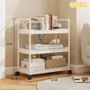 Estantería con Ruedas para Cocina y Sala de Estar, Carrito Pequeño para Espacios Estrechos, Estantería Móvil Multicapa para Uso Doméstico, Almacenamiento en Dormitorio