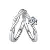 Anillos de Plata de Ley S925 para Parejas de Hombres y Mujeres, Diseño Trenzado Entrelazado, Anillo Ajustable Simple, Estilo Coreano, Venta al por Mayor