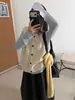 Nuevo chaleco cárdigan sin mangas de otoño, prenda exterior retro calada, chaleco de punto, top chaleco versátil para capas