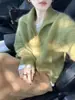 Suéter tejido de lana pura para mujer, con cuello grande estilo coreano, moderno y rejuvenecedor, engrosado para usar como prenda exterior, con un aspecto de alta gama y elegante
