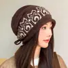Gorro de punto para mujer de otoño e invierno, con forma de estrella de cinco puntas y cordón, estiliza el rostro, cálido, resistente al frío, tejido, borde enrollado