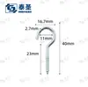 Gancho para lámpara galvanizado de acero al carbono al por mayor, tornillo autorroscante de ojo abierto, accesorios de gancho de signo de interrogación blanco, gancho de hierro 2 # 3 #