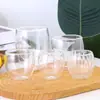 Venta al por mayor de fábrica Taza Simple de Doble Capa Transparente Aislante Térmico Anti-quemaduras para el Hogar Taza para Leche Café Jugo Taza de Vidrio de Borosilicato Alto
