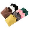 Roupas infantis outono e inverno meninos e meninas infantis tops forrado de lã quente aquecimento meia gola alta camisa de assentamento T-shirt respirável engrossado