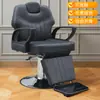 Cadeira de Cabeleireiro Reclinável, Cadeira de Barbeiro, Cadeira de Corte de Cabelo para Salão de Beleza com Levantamento e Rotação, Cadeira Retro para Salão de Beleza, Tatuagem, Cuidado com o Cabelo e Cabeça Oleosa