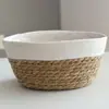 Cesta de Flor de Palha Feita à Mão Balde Abraço Conjunto Cesta Decoração de Mesa Ornamento Rattan Cesta de Armazenamento de Plantas Verdes Cesta de Flores para Madrinha