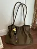 Bolso de Terciopelo Gamuzado para Mujer 2026 Nuevo Estilo Tendencia Otoño Retro Milanés Bolso Tote para el Trabajo Bolso de Hombro de Gran Capacidad
