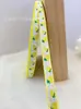Cinta de Lazo Bordada Jacquard de Fresa Oreja de Madera de 1.5cm Hecha a Mano DIY Cinta para Embalaje de Caja de Regalo