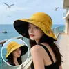 Nuevo sombrero de verano con protección solar para niños, protección UV, combinable, parte superior vacía, parasol portátil con cola de caballo.