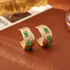 Pendientes de aro C de diseño único, coloridos, con rosca y textura, pendientes sencillos de alta costura para mujer, accesorios estilo INS europeo y americano