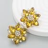 Brincos de flor de liga metálica brilhante simples estilo ins europeu e americano brincos de moda de alta qualidade para mulheres brincos atacado
