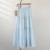 Falda de pastel blanca para mujer primavera y verano nueva falda estilo dulce falda pequeña de longitud media cintura alta falda de volantes en capas de gran vuelo