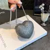 Bolsa Pequena Versátil de Coração Nicho Incrustada de Diamantes para Mulheres 2025 Verão Novo Estilo Jantar de Celebridade Bolsa de Ombro Bolsa Transversal Fashion
