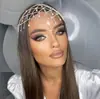 Sombreros de venta cruzada más vendidos, populares en Europa y América, accesorios de sombrero de malla multicapa con pedrería brillante para bodas de novia