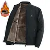 Abrigo de Papá Abrigo de Invierno Forrado de Polar Engrosado Nuevo 2024 Cálido Chaqueta para Adultos Mayores Chaqueta de Hombre Cuello de Invierno Top