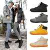 Nuevos zapatos de algodón gruesos de suela gruesa para otoño e invierno, para hombre y mujer, cómodas botas de nieve cálidas para exteriores con forro de felpa y zapatos de algodón casuales engrosados