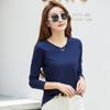 Camiseta de Manga Comprida de Algodão Puro para Mulheres Nova Camiseta Básica de Gola Redonda Simples Gola Redonda Manga Comprida Outono e Inverno Tamanho Grande Top Camiseta Interna