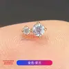Arete de aleación de titanio F136 redondo de circonita jalea aubao uña para cartílago de la oreja uña para nariz uña para labio joyería para perforación de titanio G23