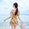 Traje de baño para mujer adulta, nuevo, conservador, que cubre el vientre, ajustado, de una pieza, falda, moderno, sexy, para vacaciones en la playa.