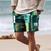 Pantalones Cortos Rectos Simples para Hombre Pantalones Cortos de Playa Casuales Pantalones Cortos Camuflaje Sueltos Bloques de Color Pantalones Cortos de Baloncesto