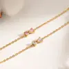 Pulsera Transfronteriza con Lazo y Diamantes Incrustados para Mujer, Diseño de Nicho, Pulsera de Acero Inoxidable con Circonita, No se Desvanece, Sensación de Alta Gama