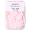 Pastilla de jabón portátil para lavarse las manos, desechable, para estudiantes y niños, para llevar en el equipaje de mano, mini caja de pastillas de jabón con pétalos