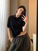 Estilo ROW Roupas Femininas de Luxo Leve Top de Tricô com Gola POLO com Camiseta de Algodão na Base Manga Curta Feminino Verão