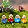 Adornos de paisaje en miniatura: Cuatro tipos de pequeñas figuras de monje, adornos artesanales de ensamblaje DIY para paisajismo y decoración