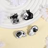 Broche de Desenho Animado Europeu e Americano Crânio Gato Preto Criativo Pequeno Animal Joias Estilo Punk Roupas Decorativas Distintivo de Liga