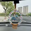 Enfeites de Carro Novos Culturais e Criativos, Pingente de Bolsa Gato da Sorte em Laca com Contas de Cristal Presente, Peixe Koi Simbolizando Abundância Infinita