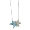 Colar Pingente Flor Esmaltada com Zircônia Cúbica Brilhante Design de Nicho Corrente para Clavícula Exquisito Leve Luxo Sensação de Alta Qualidade Colar para Mulheres