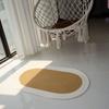 Alfombra de algodón tejida con cuerda nórdica, sencilla, ovalada, para sala de estar, dormitorio, estilo japonés, para mesa de centro, puerta de entrada, redonda