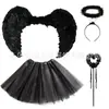 Set de Disfraces de Mejor Amigo Ángel y Demonio para Halloween Vestido Gemelo Blanco y Negro Disfraces a Juego para Fiesta de Hermanas