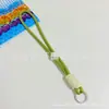 Lanyard tejido creativo y corto para teléfono, llavero para funda de teléfono, correa para colgar credencial de identificación, correa para el cuello, colorido