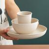 Amazon popular tazón de sopa de paja de trigo taza de agua plato traje hogar nuevo grano fino taza plato juego de tazones