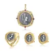 Set de Joyería de Plata de Ley S925 Reina Romana Moneda Antigua Set de Tres Piezas Sentido de Alta Calidad Joyería de Monedas Europeas y Americanas