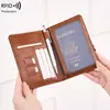 Nuevo Retro Transfronterizo Porta Pasaporte Antirrobo RFID para Hombre y Mujer Billetera Portátil para Pasaporte Porta Tarjetas Antimagnético Bolsa para Identificación