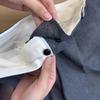 ¡No lo recomiendo! Primavera 2025 Nuevo Traje Gris Oscuro de Lana Pantalones de Pierna Ancha Moda Femenina Pantalones de Alta Gama para Mujer