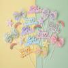 Estilo ins Decoración de Pastel Horneado Lentejuela de Primavera Lazo Arcoíris Tarjeta Plug-in HB Rosa Fresco Pequeño Plug-in de Cumpleaños