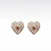 Nuevos Pendientes de Clip de Moda Tendencia Transfronteriza Más Vendidos Lujo Ligero Chapado en Cobre Oro Champán Circonita Corazón Geométricos para Mujeres, Pendientes Únicos Versátiles