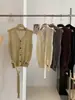 Cárdigan de punto liso con cuello en V, recorte y cordones para mujer Kekezoon, chaleco versátil para capas con cinturón 7722
