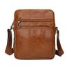 Bolso de Hombro Casual Vintage para Hombre, Piel de Vaca de Primera Capa, Venta al por Mayor de Fábrica, Bolso Cruzado Individual de Exportación para Hombre