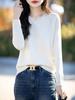 Camiseta Base de Punto de Algodón Puro con Cuello en V Anti-Pilling para Mujer, Nuevo Suéter Interior Suave y Acogedor, Top de Moda Versátil Holgado