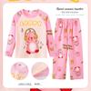 Novos Pijamas Infantis para Meninas Tailândia Manga Longa Finos Roupas de Casa para Meninos Terno Primavera e Outono