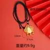 Nuevo Collar Antiguo de Arena Dorada para Mujer, Diseño de Estilo Étnico, Colgante de Calabaza Hueca de Herencia con Cierre Ruyi, Suministro de Joyería
