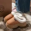 Pantuflas de algodón con suela gruesa que aumentan la altura para mujer, nuevo estilo otoño/invierno 2026, para interior, forradas de felpa, cálidas y con una sensación suave y acolchada